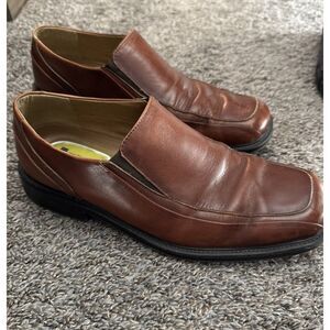 Dockers Pro Style Dress Shoes Men's 10.5M Brown Leather Slip On Comfort Loafer‎
